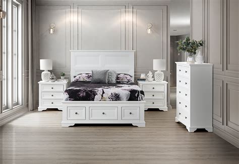 amart white chanelle bedroom.